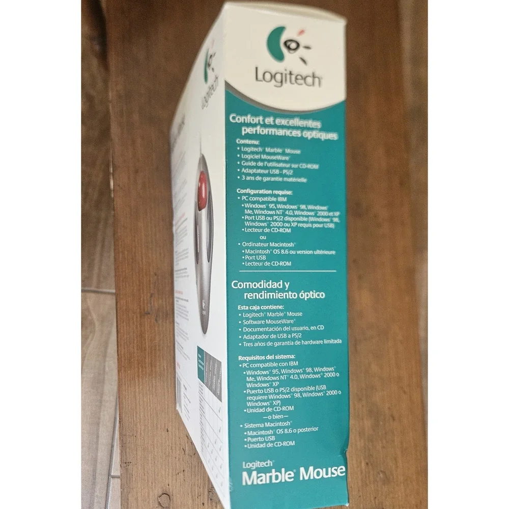 Logitech Marble Mouse Optical Trackball 904360-0403 New In open Box